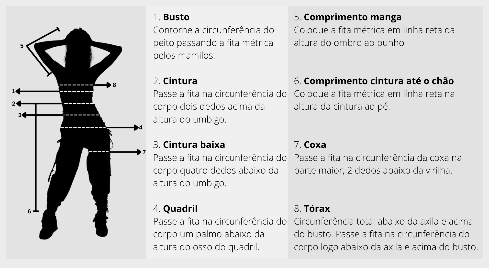 SEVEN C STORE BRAZILIAN LEATHER Guia De Medidas
